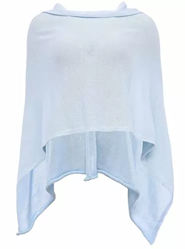 Cashmere Dreams Pullover & Strickmode Cashmere Dreams Poncho-Schal aus Baumwolle - Hochwertiges Cape für Damen - Umhängetuch und Tunika - Strick-Pullover - Sweatshirt - Stola für Sommer und Winter Zwillingsherz