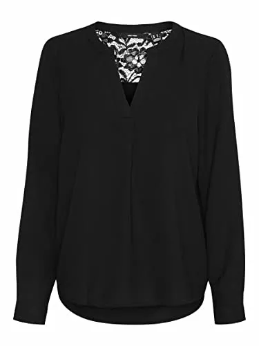 VERO MODA Langarmblusen VERO MODA Damen Vmelisa L/S Lace Top Ga Noos Bluse
