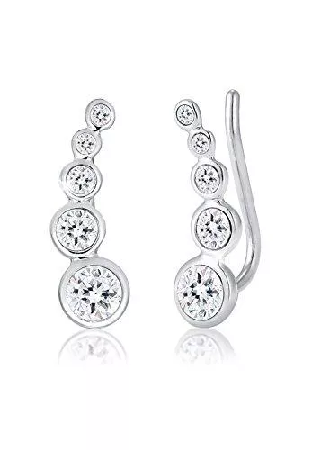 Elli Schmuck Elli Ohrringe Damen Earclimber Geo Kristalle in 925 Sterling Silber