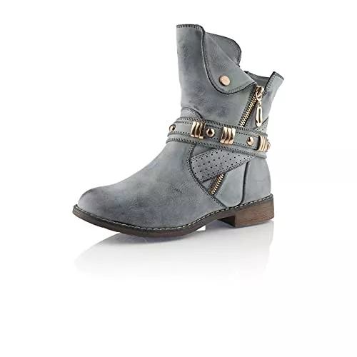 Fusskleidung Stiefel Fusskleidung Damen Stiefeletten Schlupf Stiefel Biker Boots