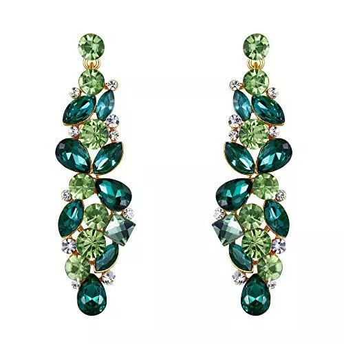 EVER FAITH Schmuck EVER FAITH Österreichische Kristall Braut Träne Tropfen Blume Cluster Ohrringe