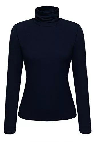 Zeagoo Langarmshirts Zeagoo Damen Shirt Langarm mit Rollkragen Langarmshirt Bluse Casual Oberteile Stretch Shirt Slim Fit Herbst Winter