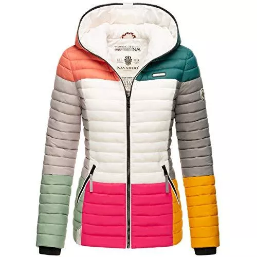 Navahoo Jacken Navahoo Damen Jacke Steppjacke Übergangsjacke gesteppt Colour Blocking B841