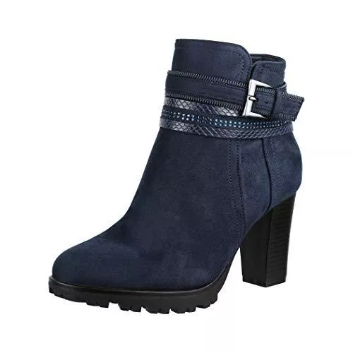 Elara Stiefel Elara Damen Stiefelette Ankle Boots Chunkyrayan