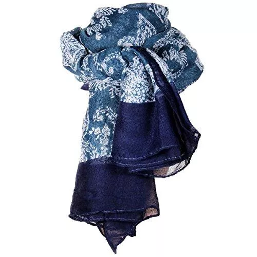 JewelryWe Schals & Tücher JewelryWe Bohemian-Stil Elegante Retro Druck Lange große Schal Halstuch Tuch SOMMERSCHAL Loopschal Damen Geschenke