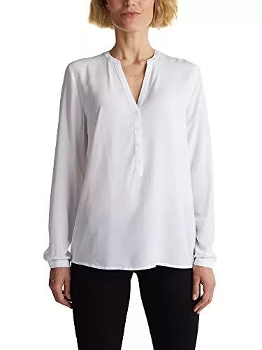 ESPRIT Langarmblusen ESPRIT Henley-Bluse aus LENZING™ ECOVERO™