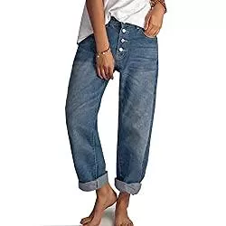 Yokbeer Jeans Yokbeer Damen Casual Straight-Leg Jeans Boyfriend High Waist Wide Leg Hose Hosen für Damen die Ganze Saison