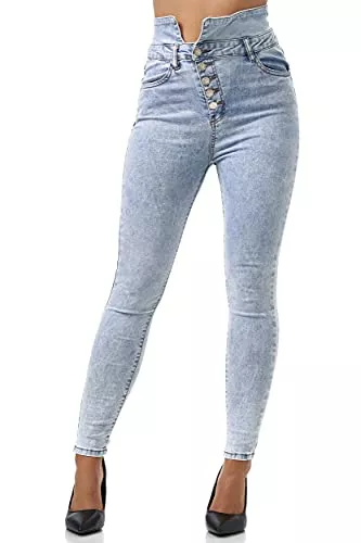 Elara Jeans Elara Damen Jeans Stretch Chunkyrayan