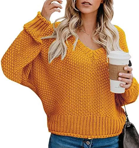 Nilimoph Pullover & Strickmode Pullover Damen Winter Strickpullover Schulterfrei Grobstrick Casual Wrap Pullis Loose Langarmshirt Oberteile Gestrickt