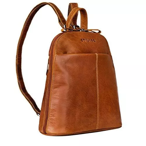 STILORD Taschen & Rucksäcke STILORD 'Olivia' City Rucksack Damen Leder Daypack Kleiner Lederrucksack Rucksackhandtasche zum Ausgehen für 9,7 Zoll iPads und 10,1 Zoll Tablets echtes Leder