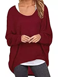 ZANZEA Langarmshirts ZANZEA Damen Lose Asymmetrisch Jumper Sweatshirt Pullover Bluse Oberteile Oversize Tops