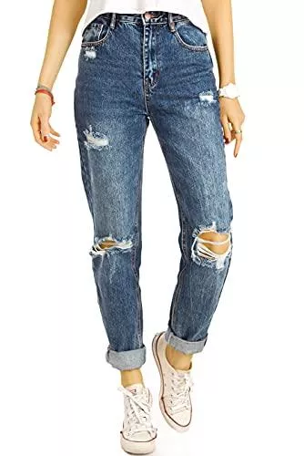 bestyledberlin Jeans Be Styled Damen Jeans Mom Jeans high Waist Hosen Destroyed locker j15f-1