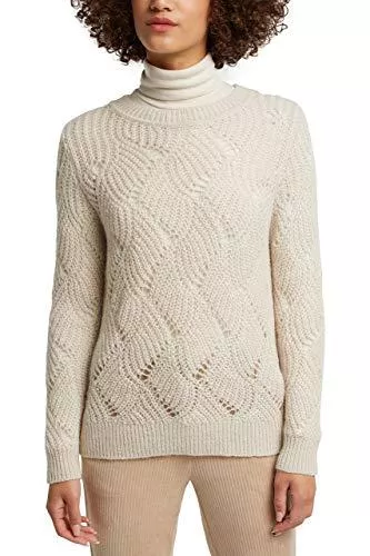 ESPRIT Pullover & Strickmode ESPRIT Mit Wolle und Alpaka: Pointelle-Pullover
