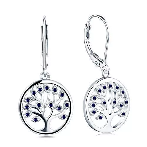 JO WISDOM Schmuck JO WISDOM Damen hängende ohrringe baum des lebens silber 925 mit AAA Zirkonia