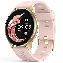 AGPTEK Uhren Smartwatch, AGPTEK 1,3 Zoll Armbanduhr mit personalisiertem Bildschirm, Musiksteuerung, Herzfrequenz, Schrittzähler, Kalorien, usw. IP68 Wasserdicht Fitness Tracker Uhr, für iOS und Android, Rosa