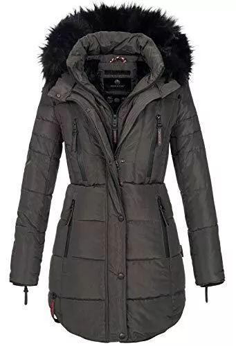 MARIKOO Jacken MARIKOO warme Damen Winter Jacke Winterjacke Parka Stepp Mantel lang B401