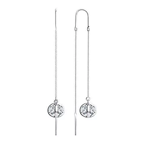 Sokolov Schmuck Durchzieher Ohrringe aus 925 Silber mit Zirkonia Steinen