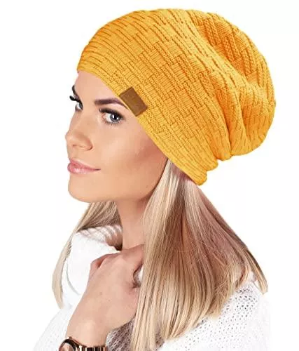 Mikos Hüte & Mützen Mikos * Damen Frauen Herren Mütze Winter Strickmütze Wintermütze Gefütterte Beanie Unisex (654)