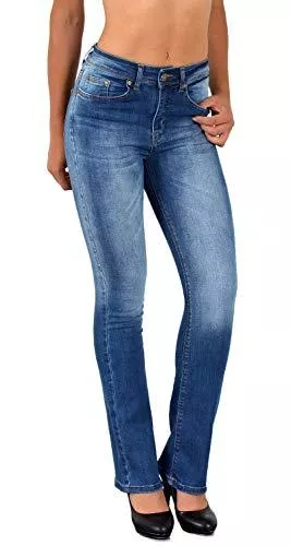 ESRA Jeans ESRA Damen Jeans Bootcut Jeanshose Schlaghose Damen High-Waist bis Übergröße B700