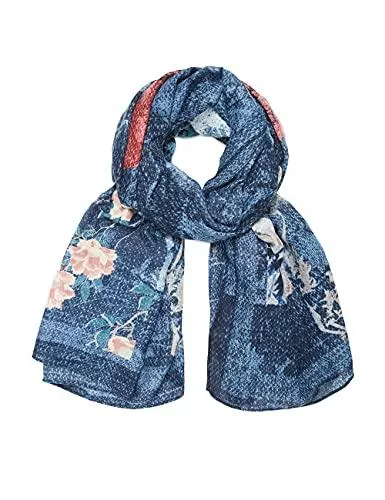 Desigual Schals & Tücher Desigual Womens Fou_Titanite Denim RECT Fashion Scarf, Blue, U
