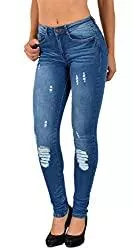 ESRA Jeans ESRA Damen Jeans Jeanshose Damen Skinny High Waist Hochbund Hose bis Übergröße S300