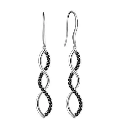 Aurora Tears Schmuck Aurora Tears Damen 925 Sterling Silber Ohringe Ohrhänger Spirale Design mit klein Kristall