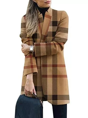 Onsoyours Blazer Onsoyours Damen Winter Revers Wollmantel Trench Jacke Lange Parka Overcoat Outwear Elegant Langarm Blazer Sakko Einfarbig Slim Fit