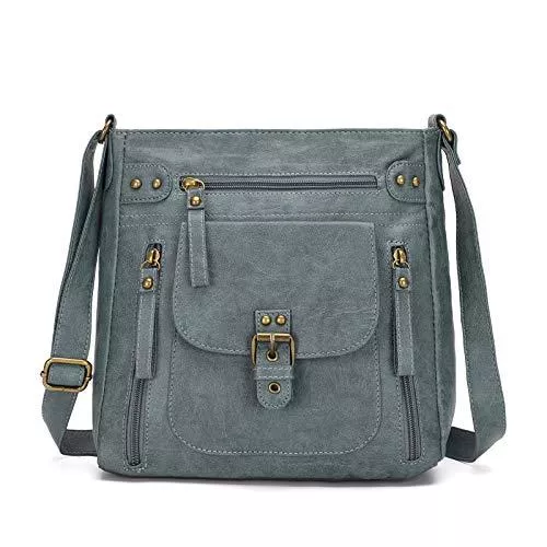 KL928 Taschen & Rucksäcke KL928 Tasche Damen Umhängetasche kleine Handtaschen Schultertasche Damentasche Damenhandtasche mittelgroß handtasche Lederhandtaschen Geldbörse PU Leder für frauen oder Mädchen (B peacock blue)