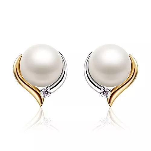 Jewlldeen Schmuck Jewlldeen Perlenohrringe Silber 925 Damen Ohrstecker Sterling Silber Ohrschmuck Schmuck Muttertag /Valentinstag/Geburtstag Geschenk