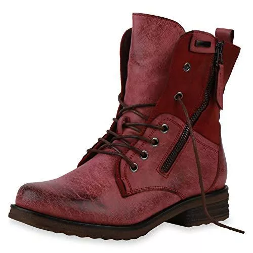 SCARPE VITA Stiefel SCARPE VITA Damen Schnürstiefeletten Leicht Gefüttert mit Blockabsatz Zipper
