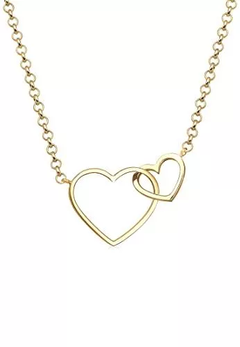 Elli Schmuck Elli Halskette Damen Herz Liebe in 925 Sterling Silber vergoldet
