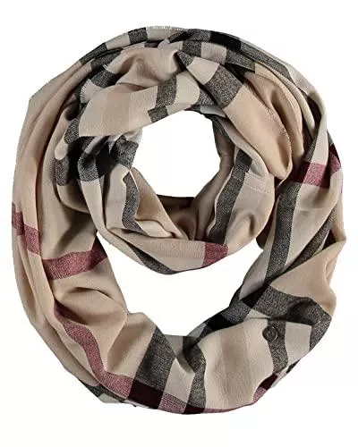 FRAAS Schals & Tücher FRAAS Damen Loop-Schal Kariert - 60 x 78 cm Größe - Made in Germany - Stilvoller Schlauch-Schal mit Karo-Muster - Leichtes Rund-Tuch - Karierter Snood-Schal - The Plaid