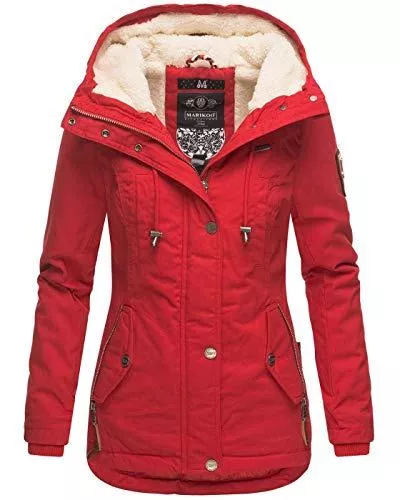 MARIKOO Jacken MARIKOO warme Damen Winter Jacke Teddyfell gefütterte Winterjacke B802