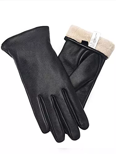 Vislivin Handschuhe & Fäustlinge Vislivin Vollhand Touchscreen-Handschuhe für Damen Leder Handschuhe Warmer Winter SMS Autofahren Handschuh