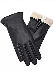 Vislivin Handschuhe & Fäustlinge Vislivin Vollhand Touchscreen-Handschuhe für Damen Leder Handschuhe Warmer Winter SMS Autofahren Handschuh
