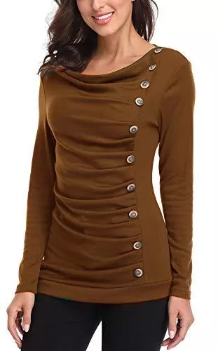 MISS MOLY Langarmshirts MISS MOLY Damen Langarmshirt Pullover mit Knöpfen