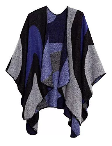 EXCHIC Strickjacken EXCHIC Frauen Warm Open Front Schals und Wraps Elegante Cardigans Poncho Cape Coat