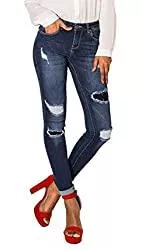 Nina Carter Jeans Nina Carter P100 Damen Skinny Fit Jeanshosen HIGH Waist Destroyed-Effekten Jeans Used-Look Waschungseffekt