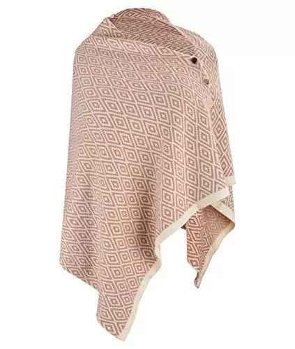 CARCOS Strickjacken CARCOS Damen Poncho Schal mit Knöpfen Fransen Cape Decke Kaschmir-Mischung Weich Warm Multifunktion für Frühling Herbst Winter