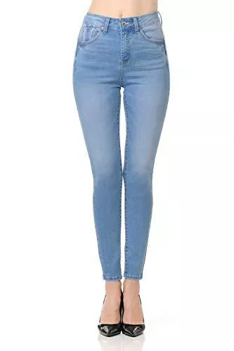Wax Jeans Wax Jean Denim Damen Juniors Push-Up High Rise Skinny Jeans aus feiner Baumwolle D.