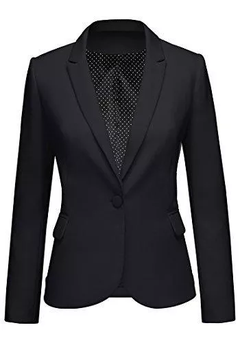 LookbookStore Blazer LookbookStore Damen-Blazer mit gekerbten Reverstaschen und Knöpfen, für Arbeit und Büro