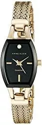 Anne Klein Uhren Anne Klein Women's AK/2184BKGB Diamond-Accented Dial Gold-Tone Mesh Bracelet Watch
