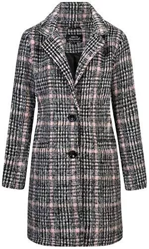 Hailys Mäntel Hailys Damen Jacke Kurzmantel kariert Semy mit Reverskragen
