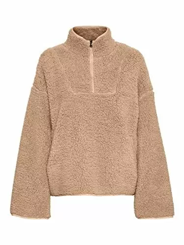 Noisy may Pullover & Strickmode Noisy may Damen Nmnora L/S Teddy Anorak Ko Jacke