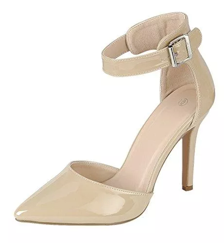 Cambridge Select High Heels Cambridge Select D'Orsay Damen Pumps mit geschlossenem spitzem Zehenbereich, Knöchelriemen, Stiletto, hoher Absatz