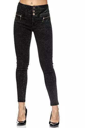 Elara Jeans Elara Damen Stretch Hose High Waist Jeggings Chunkyrayan