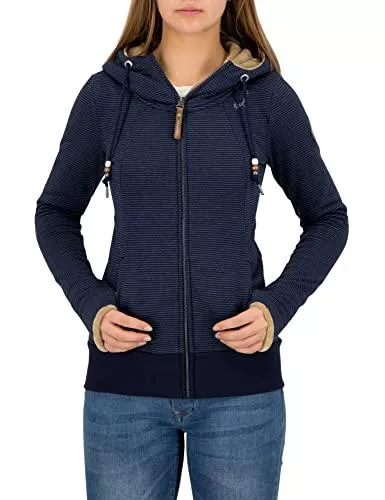 Ragwear Kapuzenpullover Ragwear Damen Liberty Organic I Kapuzenjacke, Frauen Zip Hoodie,Kapuzenpullover