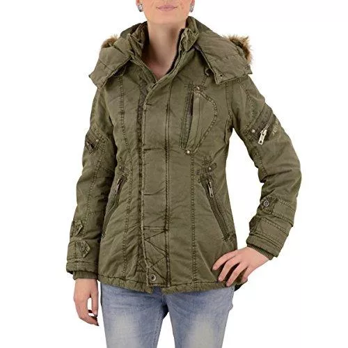 Jet Lag Jacken Jet Lag Damen Winterjacke Parka SW-61C abnehmbare Fellkapuze