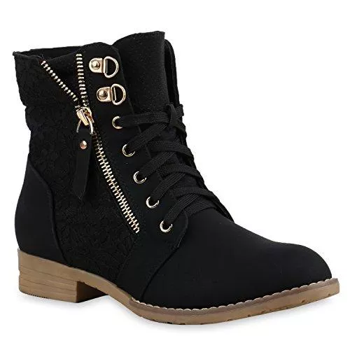 stiefelparadies Stiefel stiefelparadies Damen Schnürstiefeletten Übergrößen Flandell