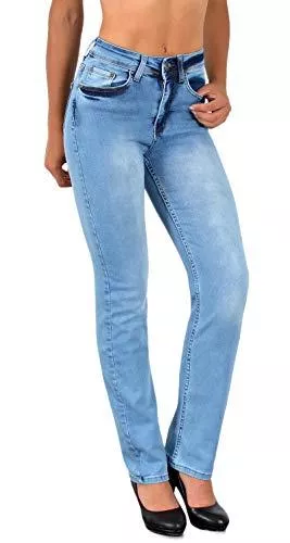 ESRA Jeans ESRA Damen Straight Fit Jeans Hose Damen Jeanshose gerader Schnitt bis Übergröße G700